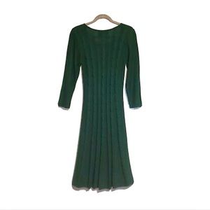 Evan Picone Black Label Green Cable Knit Dress Size Medium